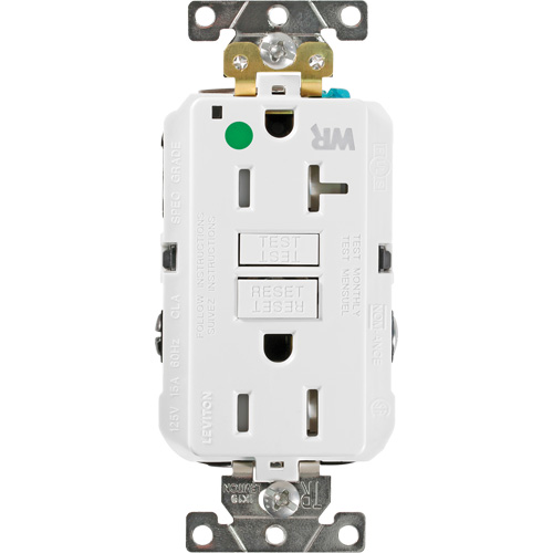 SmartlockPro&reg; Extra Heavy-Duty Self-Test GFCI Receptacle - Leviton GFWT1-HGW
