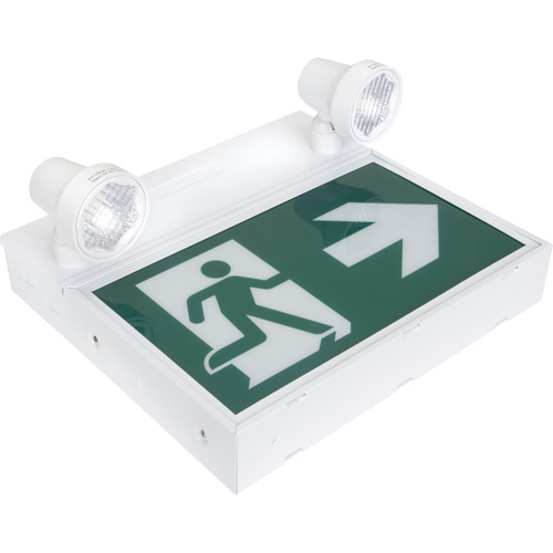 Enseigne d'homme qui court avec &eacute;clairage de s&eacute;curit&eacute;, DEL, &agrave; piles/&agrave; raccordement fixe, 12-1/10" lo x 11" la, Pictogramme - Produits de sécurité Zenith 