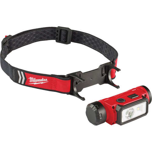Lampe frontale pour casque de s&eacute;curit&eacute; USB REDLITHIUM, DEL, 600 lumens, 5 hres de fonctionnement, piles Rechargeable - Milwaukee 2163-21