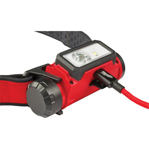Lampe frontale pour casque de s&eacute;curit&eacute; USB REDLITHIUM, DEL, 600 lumens, 5 hres de fonctionnement, piles Rechargeable - Milwaukee 2163-21