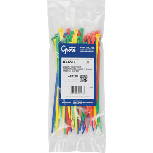 Attaches en nylon, Longueur 8", R&eacute;sistance &agrave; la traction 50 lb -  