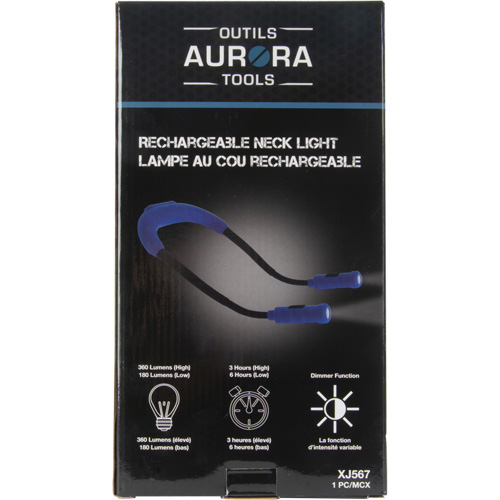 Work Light, Neck Light, Rechargeable, 300 Lumens - Aurora Tools 
