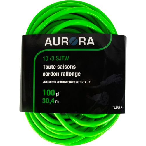 Cordon rallonge de calibre industriel, Toutes saisons, SJTW, AWG 10/3, 15 A, 100' - Outils Aurora 