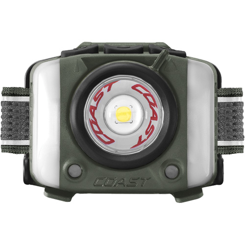 FL97R Tri-Colour Headlamp with Twist Focus & Voice Activation, LED, 830 Lumens, 2 Hrs. Run Time, Rechargeable Batteries - Coast 31428