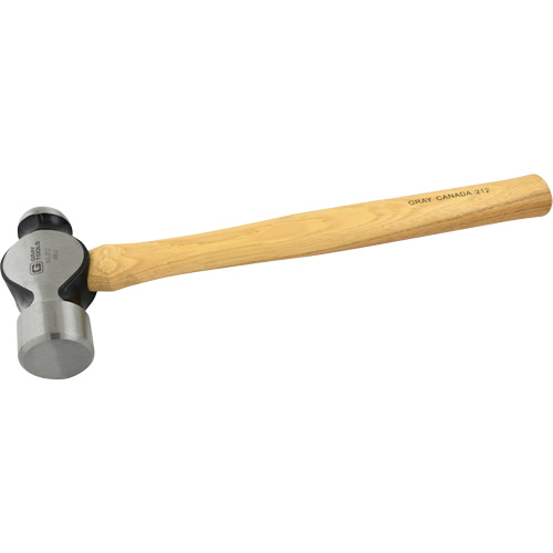 Ball Pein Hammer, 48 oz. Head Weight, Plain Face, Wood Handle - Gray Tools 212