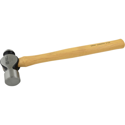 Ball Pein Hammer, 40 oz. Head Weight, Plain Face, Wood Handle - Gray Tools 212A
