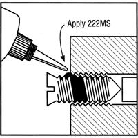 Threadlocker 222MS Small Screw/Mil-Spec, Purple, Low, 10 ml, Bottle - Loctite 135333