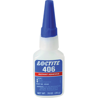 Adh&eacute;sif instantan&eacute; Prism 406, Transparent, Bouteille, 0,7 liq. oz. - Loctite 135436