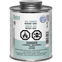 PVC Cement, 0.250 lbs, Brush-Top Can, Grey - Oatey 31505