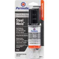 Colle &eacute;poxyde Steel Weld, 25 ml, Seringue, Deux composants, Gris - Permatex 84119