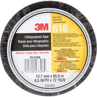 Lithographers Tape 616, 12.7 mm (1/2") x 66 m (216'), Red - 3M 616-12X66