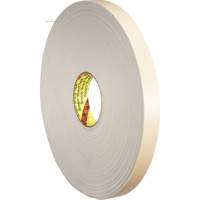 Ruban double face en mousse, 33 m (108') lo x 25,4 mm (1") la, 62 mils, Poly&eacute;thyl&egrave;ne - 3M 4496W-1X36
