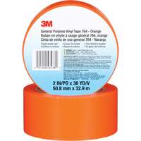 764 General-Purpose Vinyl Tape, 50.8 mm (2") W x 32.9 m (108') L, 5 mils, Orange - 3M 764-2X36-ORG