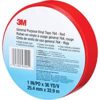 Ruban en vinyle pour travaux g&eacute;n&eacute;raux 764, 25,4 mm (1") la x 32,9 m (108') lo, 5 mils, Rouge - 3M 764-1X36-RED