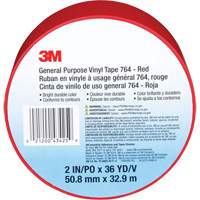 764 General-Purpose Vinyl Tape, 50.8 mm (2") W x 32.9 m (108') L, 5 mils, Red - 3M 764-2X36-RED