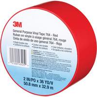 764 General-Purpose Vinyl Tape, 50.8 mm (2") W x 32.9 m (108') L, 5 mils, Red - 3M 764-2X36-RED