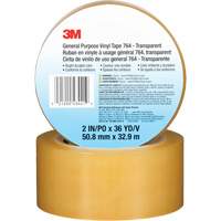 Ruban en vinyle pour travaux g&eacute;n&eacute;raux 764, 50,8 mm (2") la x 32,9 m (108') lo, 5 mils, Transparent - 3M 764-2X36-CLR