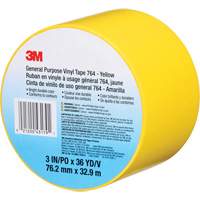 Ruban en vinyle pour travaux g&eacute;n&eacute;raux 764, 76 mm (3") la x 32,9 m (108') lo, 5 mils, Jaune - 3M 764-3X36-YLW