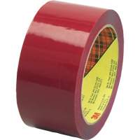 Scotch&reg; Box Sealing Tape 373, Hot Melt Adhesive, 2.5 mils, 36 mm (1-1/2") x 50 m (164') - 3M 373-36X50-RED