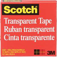 Scotch&reg; Light-Duty Packaging Tape - 3M 600-1/2X72