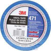 Ruban en vinyle 471+, 25,4 mm (1") la x 32,9 m (108') lo, 5,3 mils, Bleu - 3M 471+1X36