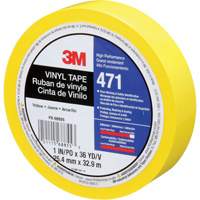 Ruban en vinyle 471, 25,4 mm (1") la x 32,9 m (108') lo, 5,3 mils, Jaune - 3M 471-1X36-YLW