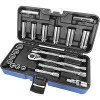 Jeu de cl&eacute; &agrave; douille SAE &agrave; 12 pans, 21 Mcx, Prise de 3/8", Profond - JET 600230