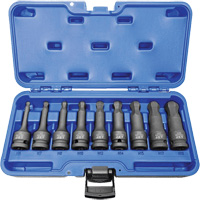 BNH-912M 1/2" Drive Metric Ball Nose Hex Impact Socket Set, Hex, 1/2" Drive, 9 Pcs - JET 610336