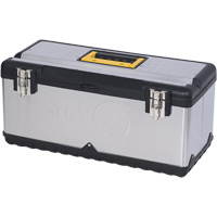 JPSTB-22 Boîte &agrave; outils en acier inoxydable, 11" P x 22-1/2" la x 10-3/4" h, Noir/Gris - JET 842154