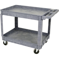 JPTC-3624 Chariot d'atelier robuste en polypropyl&egrave;ne, 2 niveaux, 46" la x 25-1/2" p x 33-1/4" h, 500 lb Cap - JET 842909