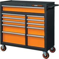 Armoire roulante pour outils s&eacute;rie GSX, 11 tiroirs, 41" la x 18-1/5" p x 41-1/2" h, Noir/Orange - Gearwrench 83245