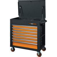 Chariot &agrave; outils s&eacute;rie GSX avec dessus inclin&eacute;, 7 tiroirs, 35" lo x 20" la x 39" h, Noir/Orange - Gearwrench 83246