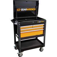 Chariot utilitaire, 4 tiroirs, 33" lo x 21" la x 42" h, Noir/Orange - Gearwrench 83168