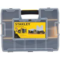 Organisateur empilable pour petites pi&egrave;ces SortMaster, 17-3/8" la x 13" p x 3-1/2" h, Noir - Stanley Tools STST14027