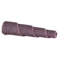 Full Tapered Spiral Cartridge Rolls, 80 Grit, 3/4" Dia., Aluminum Oxide, 1-1/2" L, 1/8" Arbor - Merit 08834180886