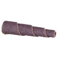 Cartouche de bande abrasive conique ALO, 120 Grain, 3/4" dia., Oxyde d'aluminium, 1-1/2" lo, 3/16" Dimension de l'arbre - Merit 08834181811