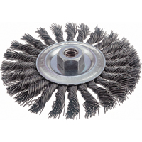 Brosses rotatives &agrave; fils nou&eacute;s - Brosse rotative &agrave; fils nou&eacute;s, fils nou&eacute;s standards, Dia. 4", Fils 0,014", Arbre 3/8", Acier - Osborn 0002601700
