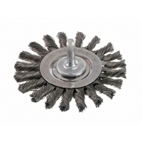 Brosses rotatives &agrave; fils nou&eacute;s - Brosse rotative &agrave; fils nou&eacute;s a/queue 1/4", fils nou&eacute;s standards, Dia. 4", Fils 0,014", Acier - Osborn 0002618900
