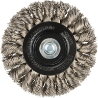 Brosses rotatives &agrave; fils nou&eacute;s - Brosse rotative &agrave; fils nou&eacute;s a/queue 1/4", Fils nou&eacute;s standards, Dia. 3", Fils 0,014", Acier inoxydable - Osborn 0002618800
