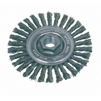 Brosse rotative &agrave; fils nou&eacute;s pour petites meuleuses haute vitesse, pour passe de fond, Dia. 4", Fils 0,02", Arbre 5/8"-11, Acier - Osborn 0002636900