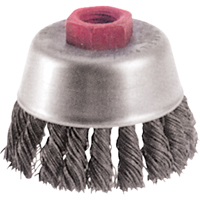 Knot Wire Cup Brushes - High Speed Small Grinder, 2-3/4" Dia. x 5/8"-11 Arbor - Osborn 0003335900