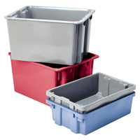 Polylewton Stack-N-Nest&reg; Containers, 15.1" x 30.1" x 24", Blue - Lewis Bins+ 5781000