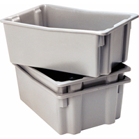Polylewton Stack-N-Nest&reg; Containers, 10.5" x 26.1" x 18.7", Grey - Lewis Bins+ 5500003