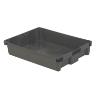 Polylewton Stack-N-Nest&reg; Containers, 6.1" x 29.6" x 22.4", Grey - Lewis Bins+ 5622577