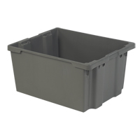 Polylewton Stack-N-Nest&reg; Containers, 15.1" x 30.1" x 24", Grey - Lewis Bins+ 5780003
