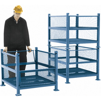 Open Mesh Containers, 2 Drop Gates, 2500 lbs. Capacity, 34.5" W x 40.5" D x 32.25" H - M & P Tool Products SCE-E-GW2