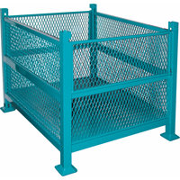 Open Mesh Containers, 2 Drop Gates, 3000 lbs. Capacity, 34.5" W x 40.5" D x 32.25" H - M & P Tool Products SCE-S-GW2