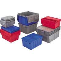 Contenants de distribution Flipak en plastique poly&eacute;thyl&egrave;ne (PE), 11,8" x 9,8" x 7,7", Gris - Orbis 5310403