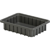 Divider Box&reg; Containers, Polyethylene, 10.8" W x 8.3" D x 2.5" H, Grey - Lewis Bins+ 6000103
