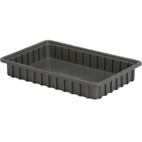 Contenants Divider Box, Poly&eacute;thyl&egrave;ne, 16,5" la x 10,9" p x 2,5" h, Gris - Lewis Bins+ 6000403